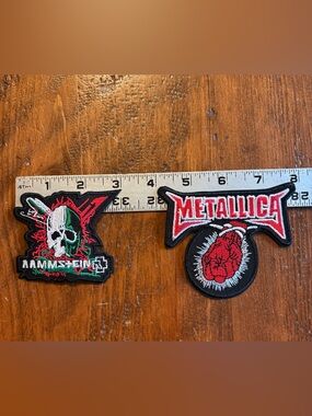 Metallica & Rammstein Embroidered Band Patch Set - Red, Black, White